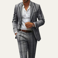 The San Clemente Men’s Plaid Slim Fit Suit Set