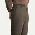 The Subiaco Men’s Business Tailored Herringbone Pleated Dress Pants