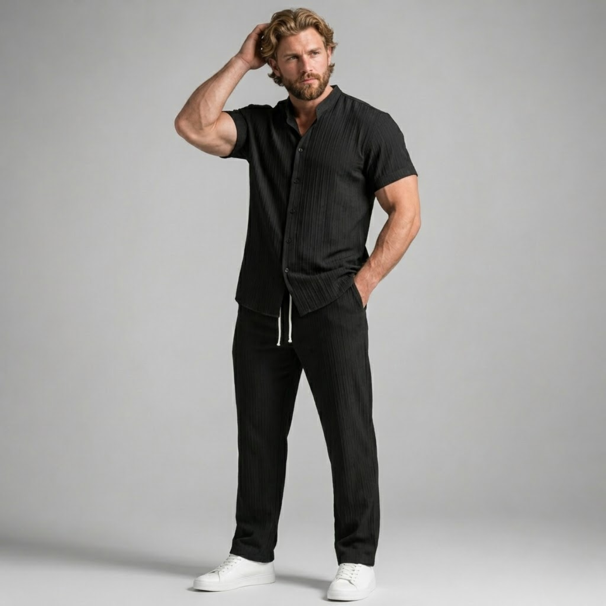 The Ashwood Hill Men’s Linen Summer Casual Set – Shirt & Pants