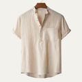 The Santa Monica Men’s Linen Henley Beach Shirt
