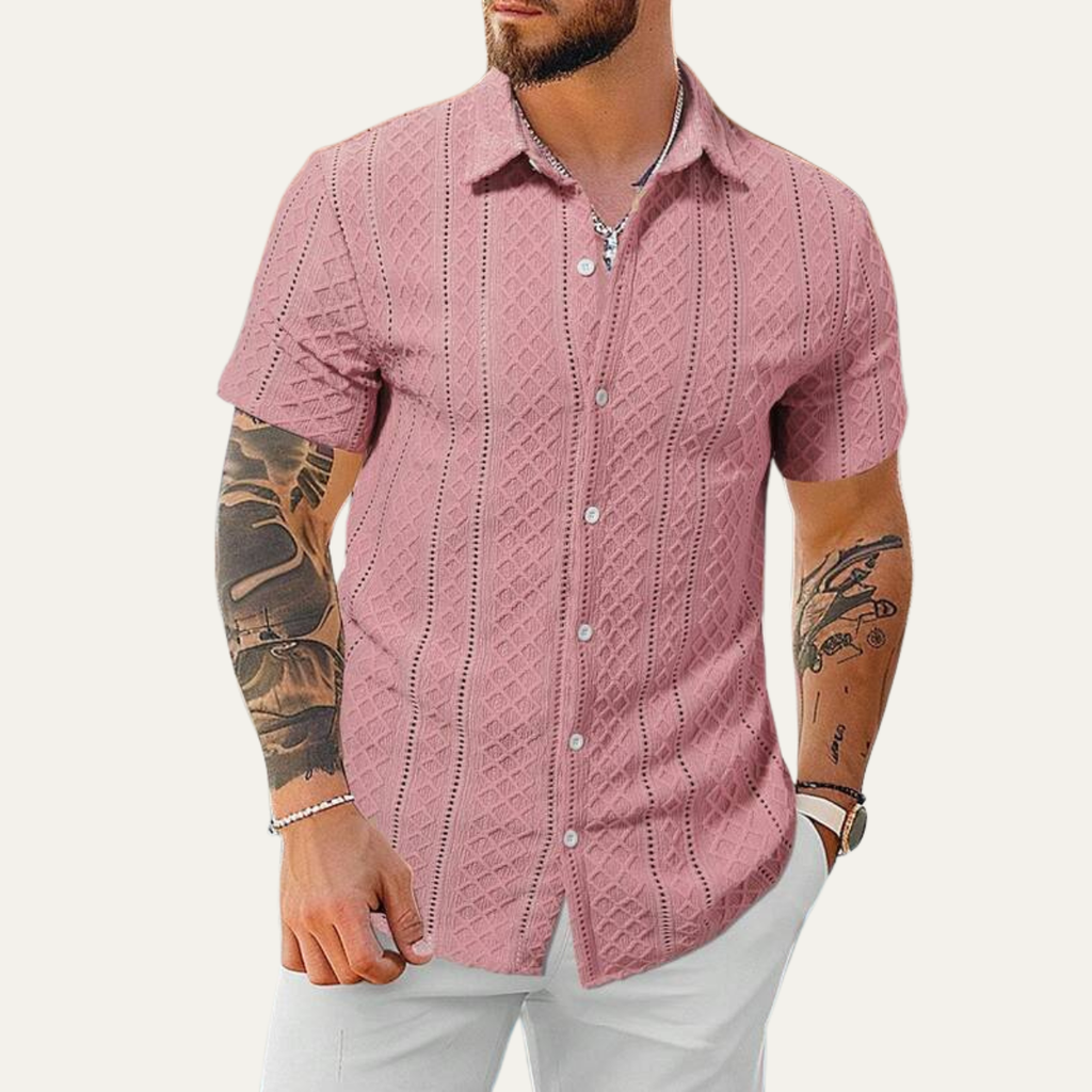 The Timberlake Ridge Men’s Casual Textured Button Up Shirt