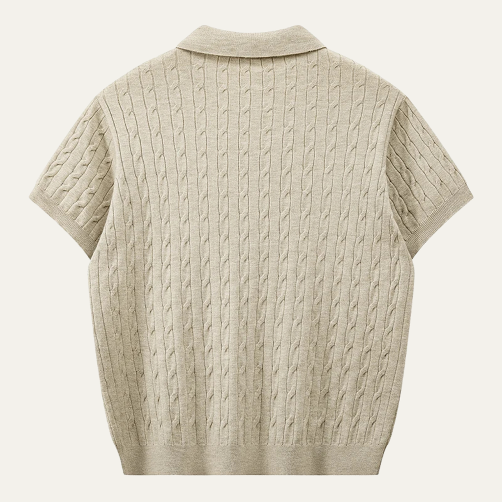 The Encino Men’s Cable Knit Polo Shirt