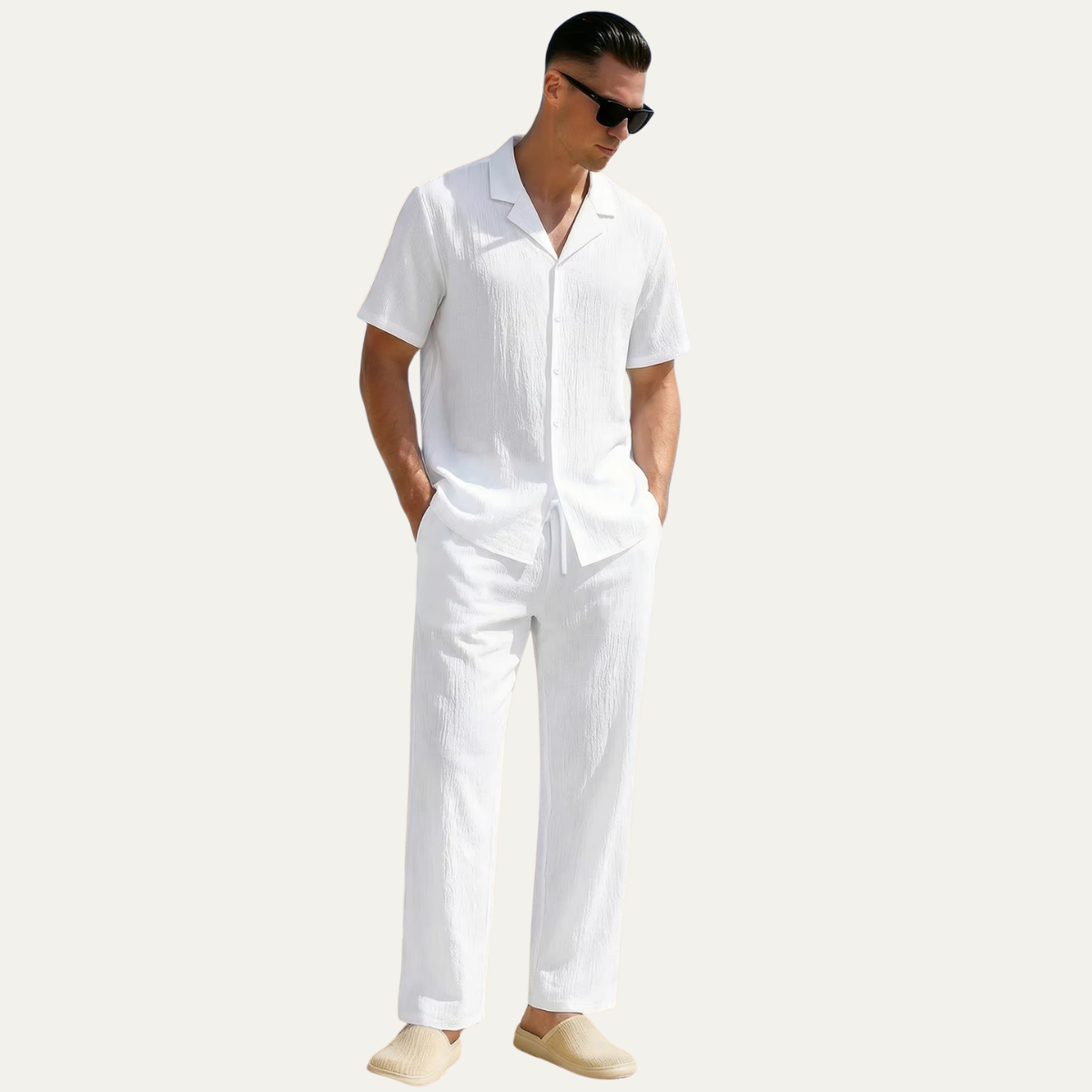 The Springdale Men’s Casual Linen Lounge Matching Set