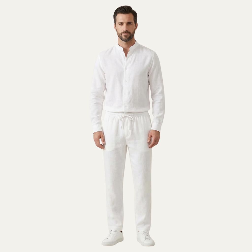 The Willowlake Men’s Casual Cotton Linen Set –  Shirt & Pants