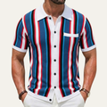 The San Gimignano Men’s Retro Striped Knit Trendy Polo Shirt