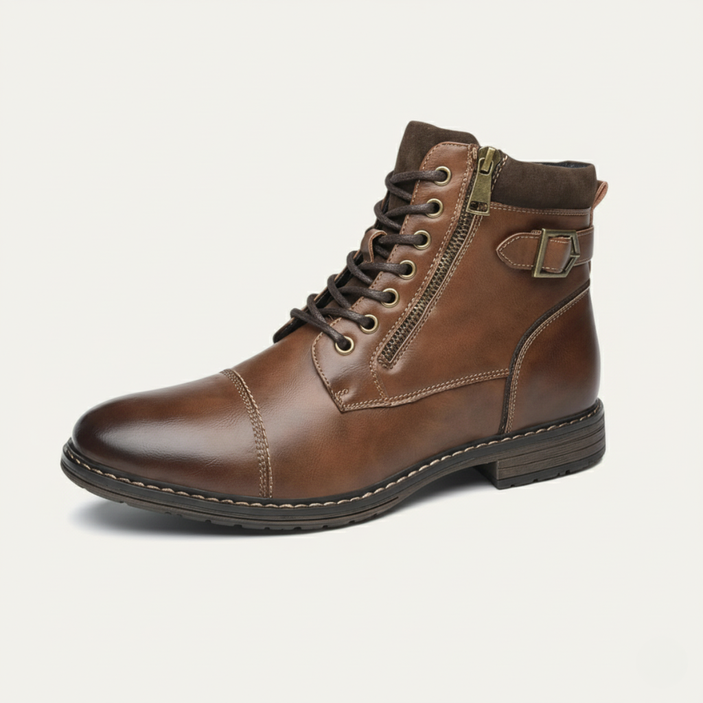 The Brescia Men’s Casual Vintage Faux Leather Ankle Boots