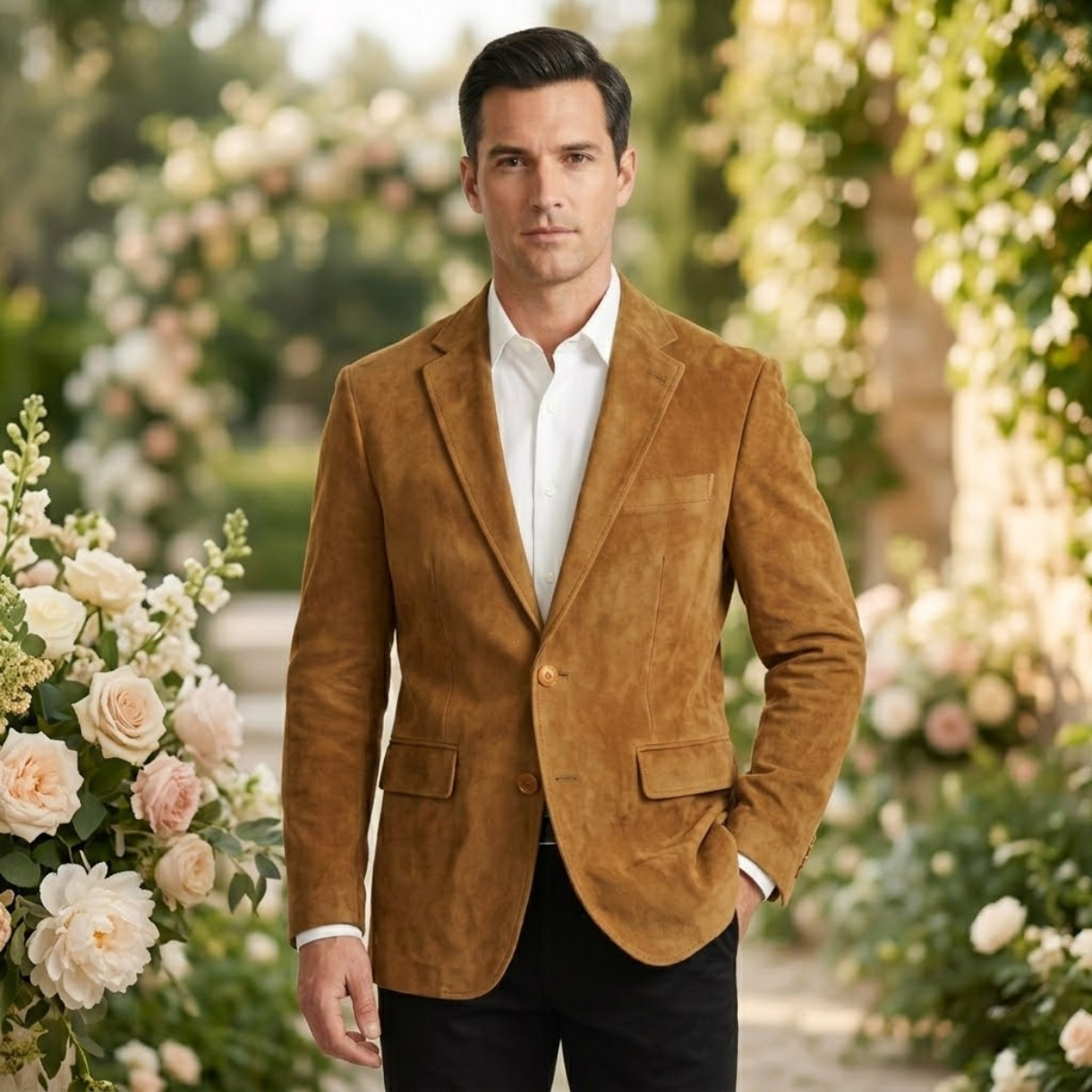 The Policoro Men’s Single Breasted Blazer with Notched Lapel - Wedding Guest