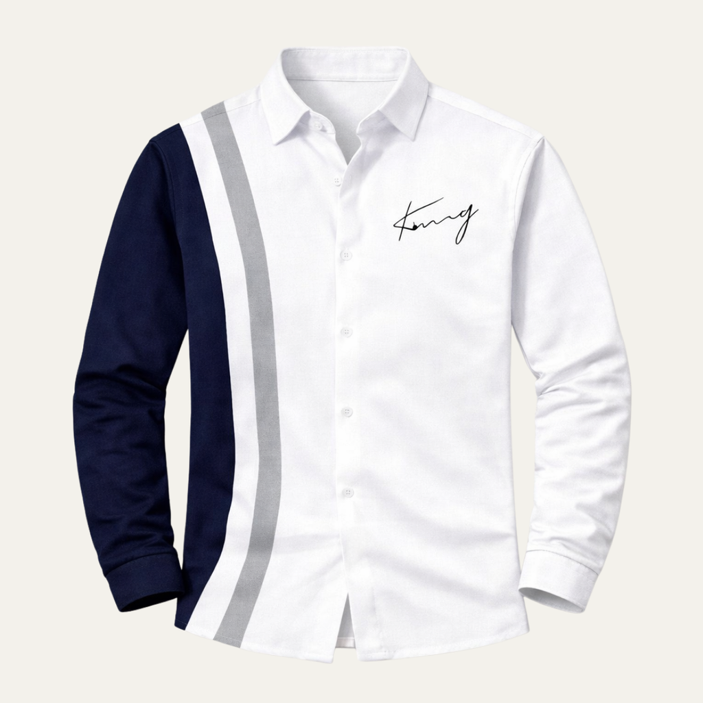 The Riomaggiore Men’s Summer Color Block Striped Dress Shirt