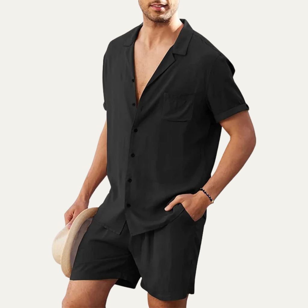 The Riverwood Men’s Cotton Shirt & Shorts Set