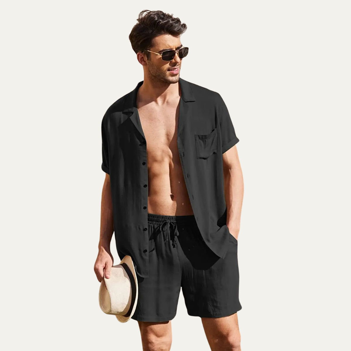 The Riverwood Men’s Cotton Shirt & Shorts Set