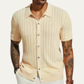 The Trapani Men’s Casual Knit Button Down Polo Shirt