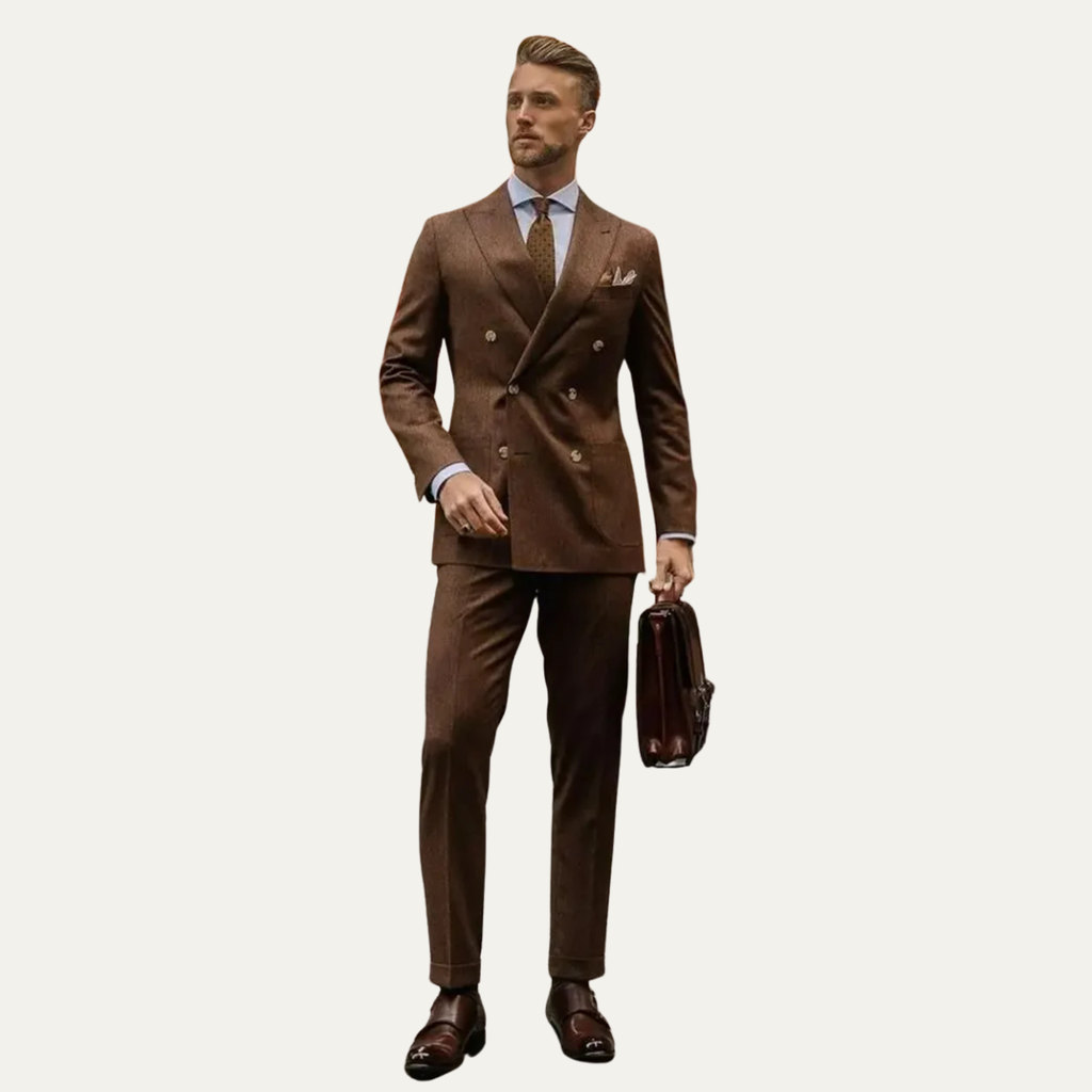 The Lampedusa Men's Tailored Business Suit - Brown