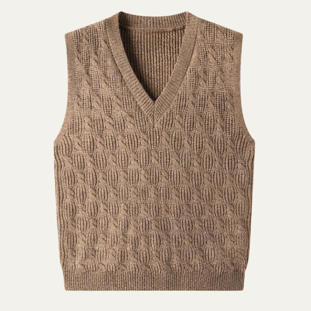 The Alberobello Men’s Warm Textured Knitted V Neck Sweater Vest