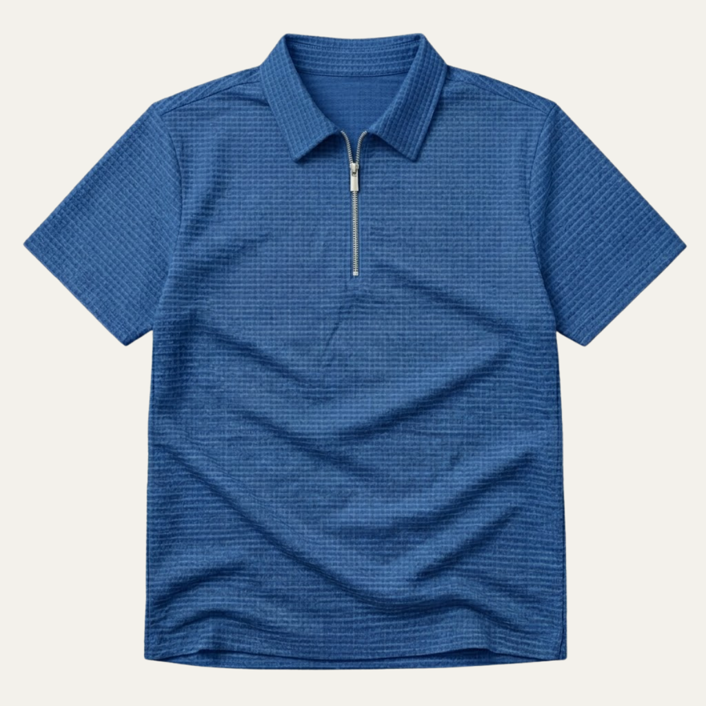 The Ravenswood Men’s Waffle Knit Half Zip Polo Shirt