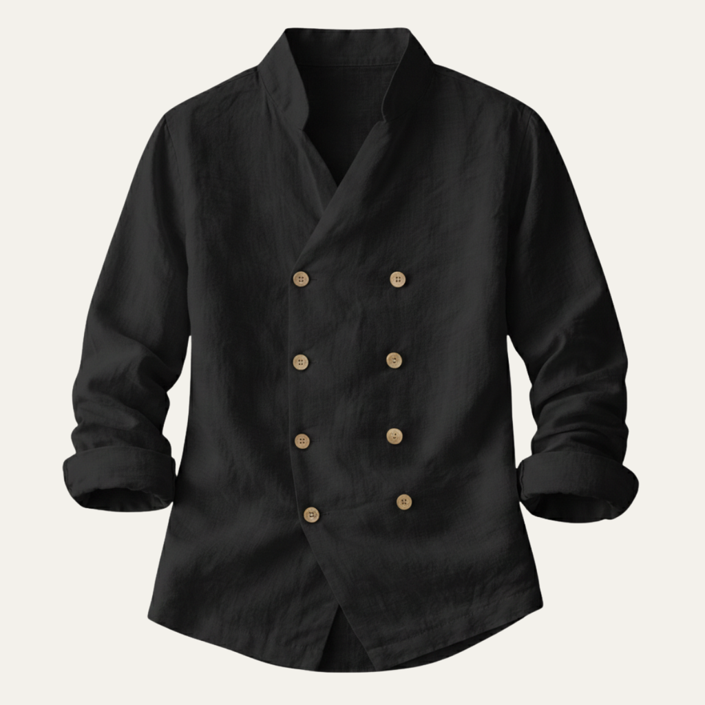The Coventry Men’s Vintage Double Breasted Cotton Linen Shirt