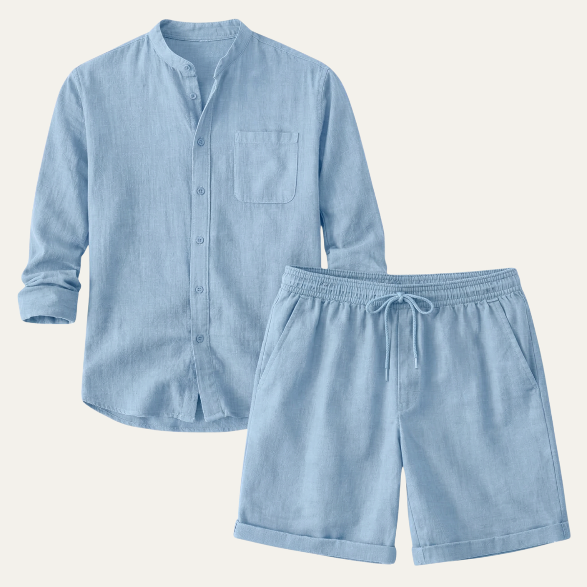 The Glenbrook Park Men’s Cotton Linen Set – Shirt & Shorts