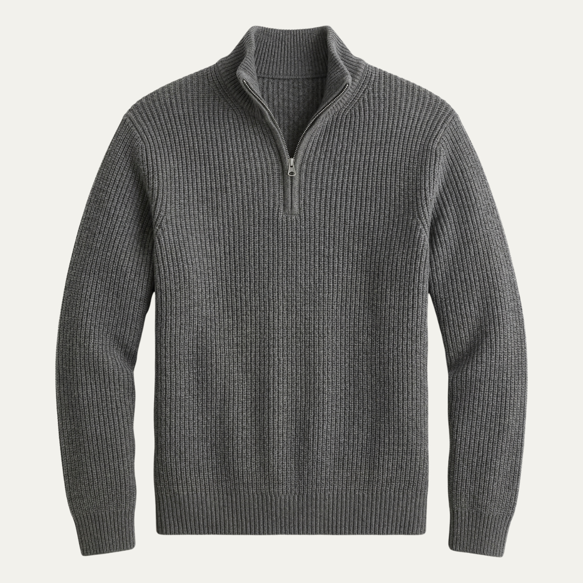 The Brighton Men's Merino Wool Sweater - Half Zip Knitted Pullover