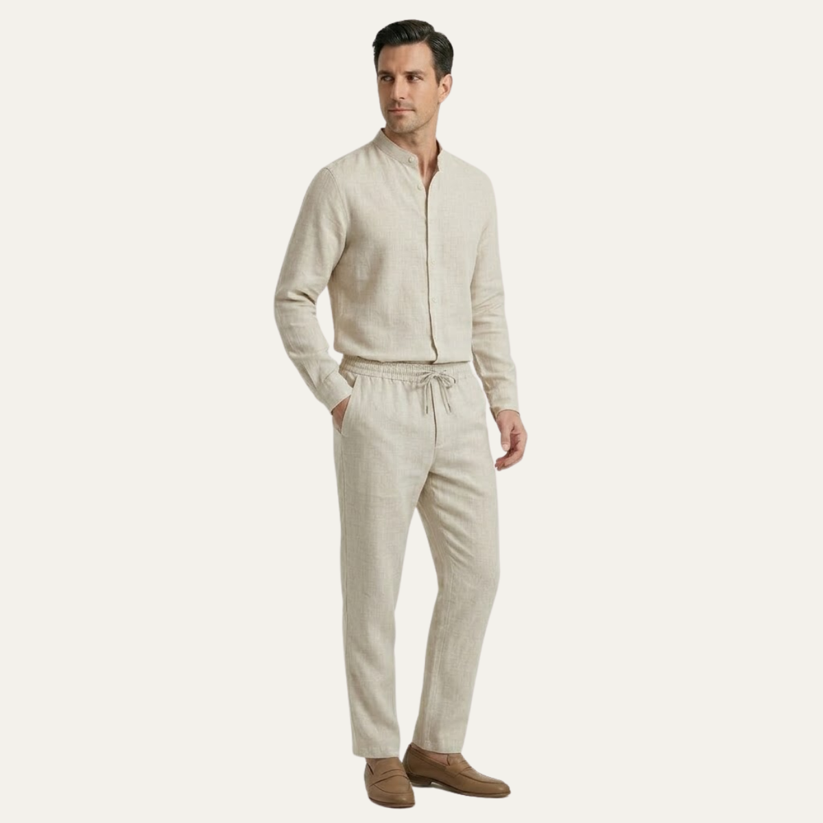 The Cedarbrook Men’s Trendy Cotton Linen Set –  Shirt & Pants