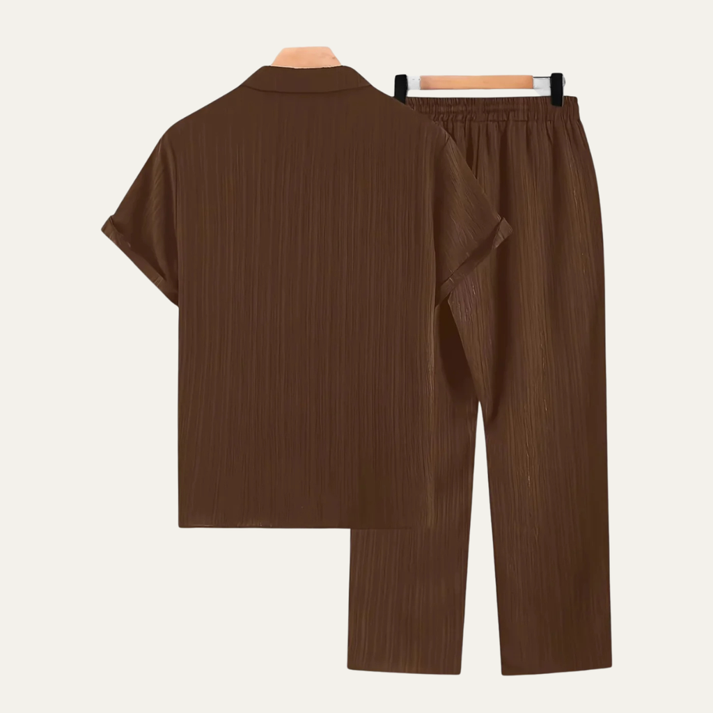 The Dervio Men’s Two Piece Set – Lightweight Button-Up Shirt & Relaxed Pants