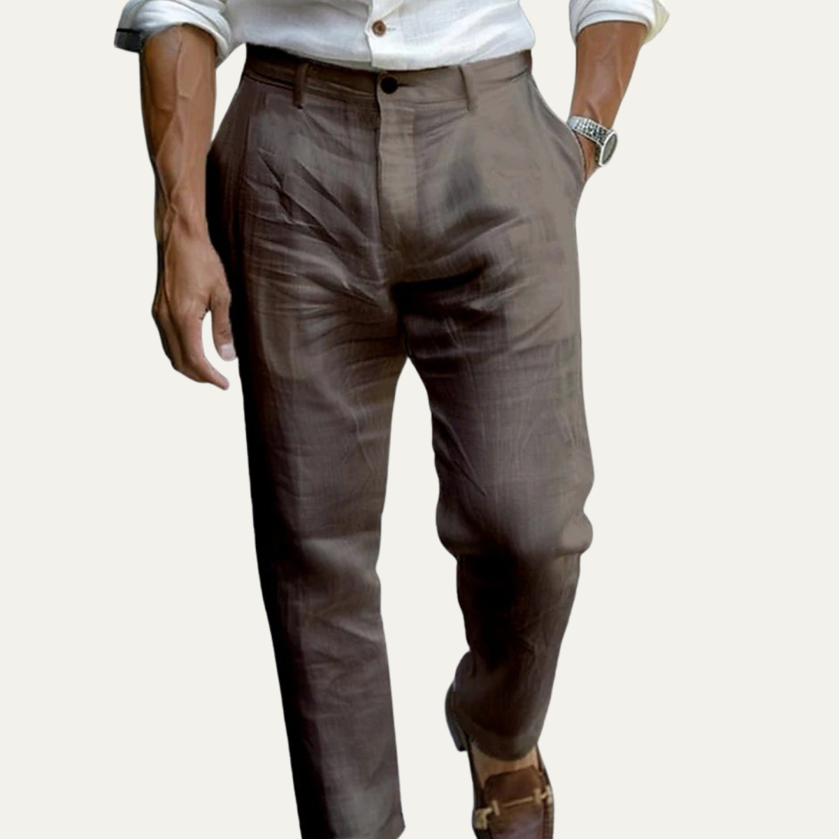 The Elmwood Ridge Men’s Linen Ankle Length Pants
