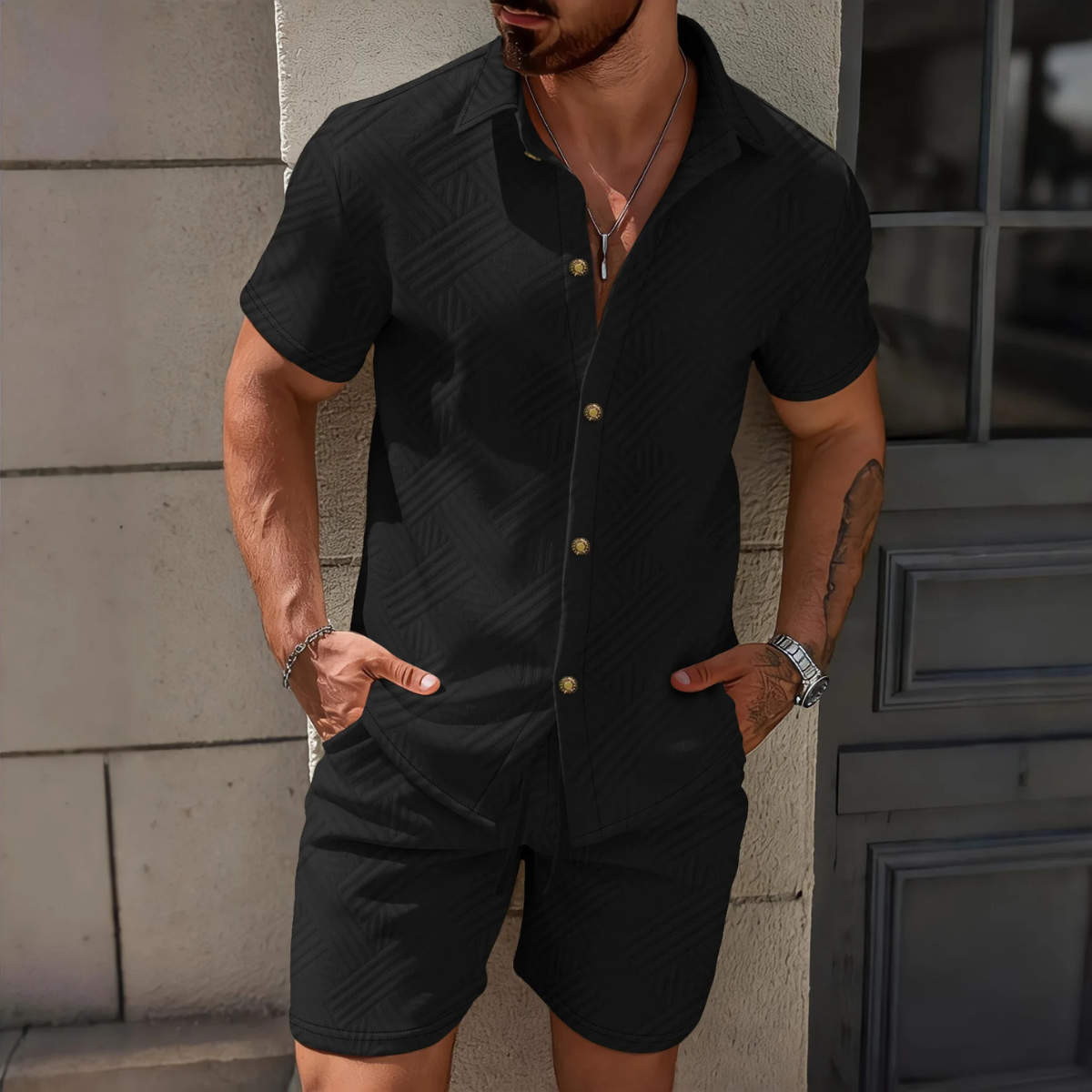 The Napa Men’s Waffle Summer Matching Set