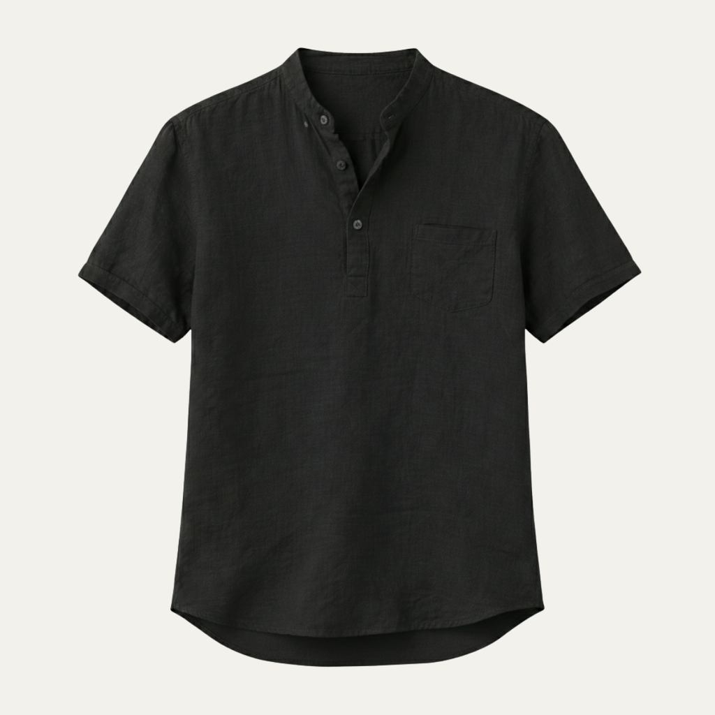 The Edinburgh Men’s Lightweight Cotton Linen Henley Shirt