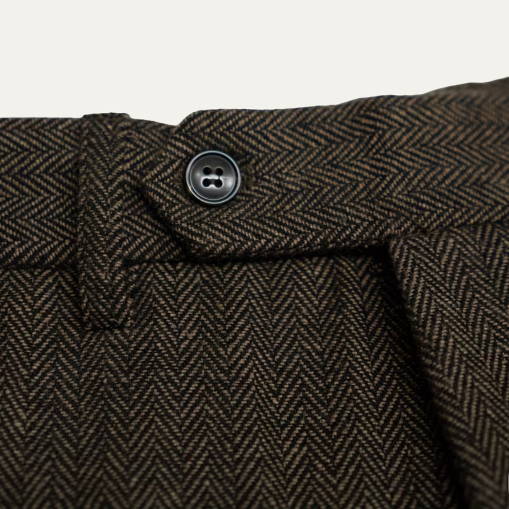 The Subiaco Men’s Business Tailored Herringbone Pleated Dress Pants