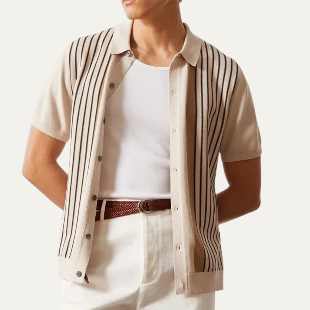 The Carmel Men’s Striped Knit Summer Shirt