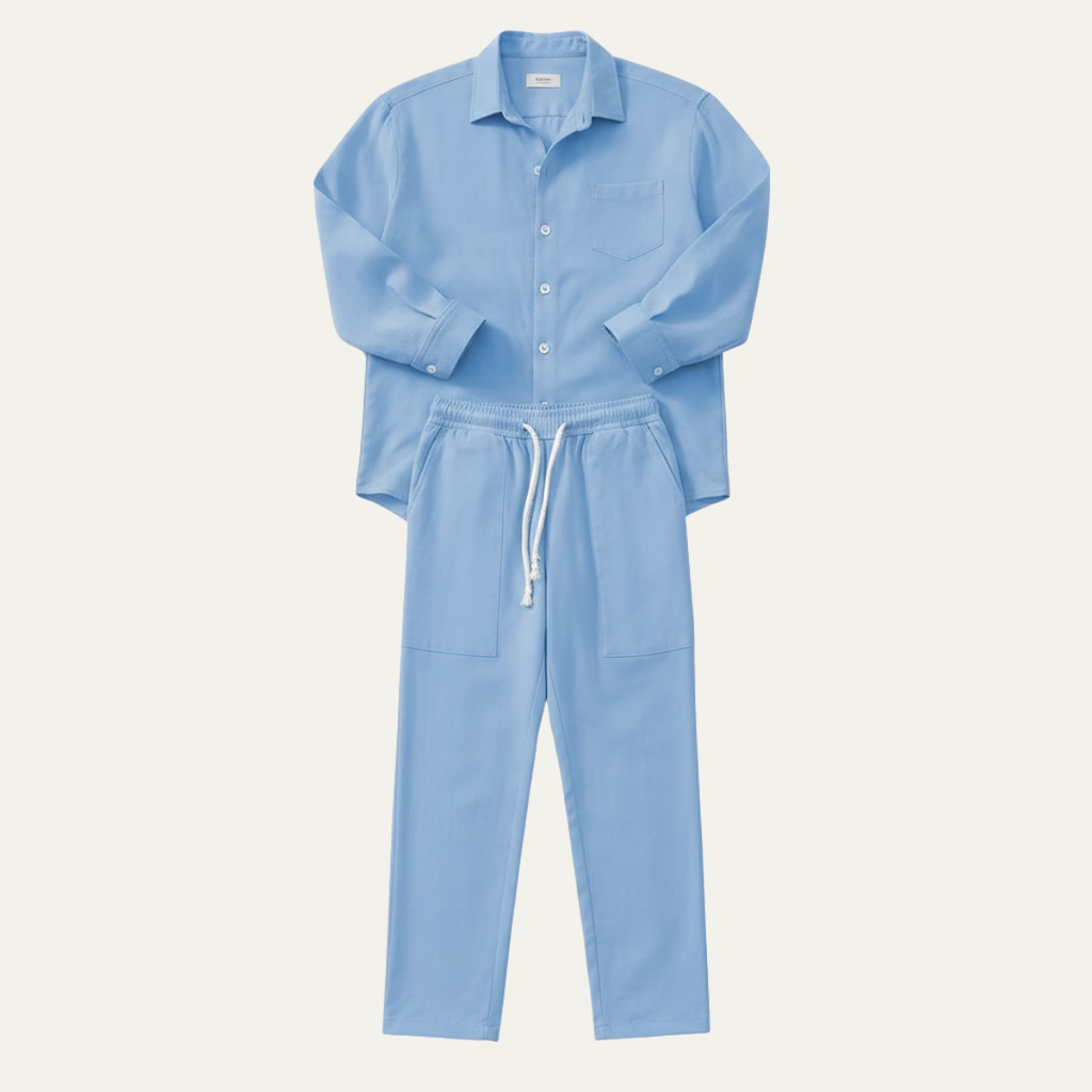 The Brookfield Men’s Casual Breathable Summer Set – Shirt & Pants Set