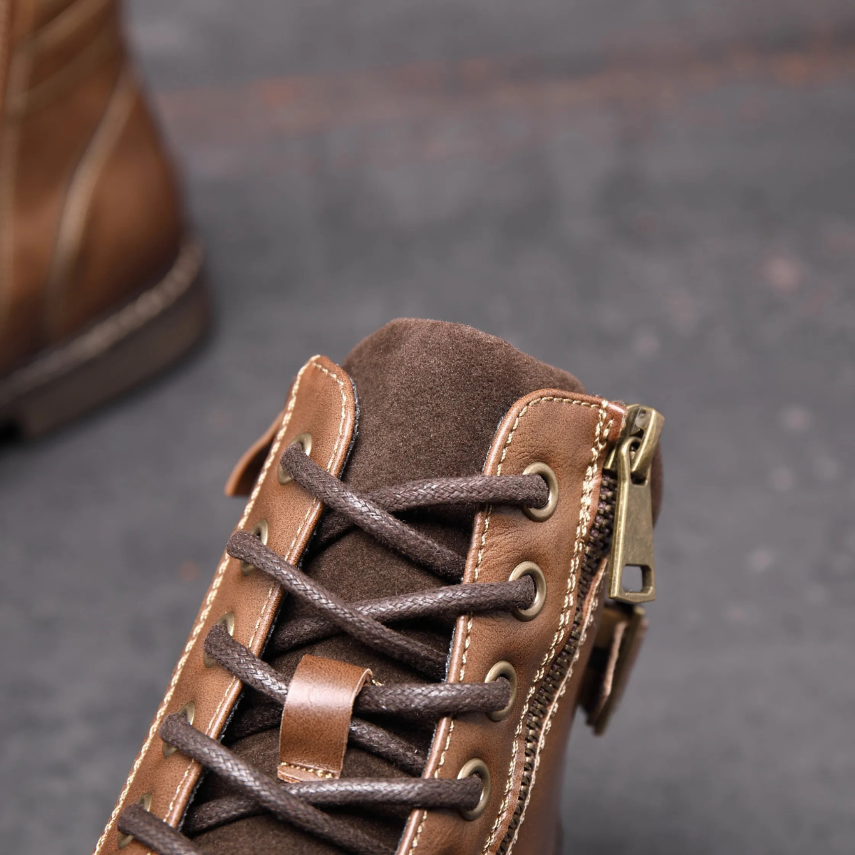 The Brescia Men’s Casual Vintage Faux Leather Ankle Boots