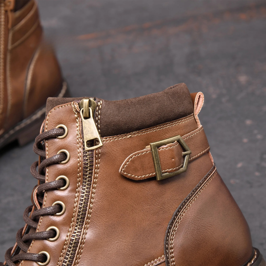 The Brescia Men’s Casual Vintage Faux Leather Ankle Boots