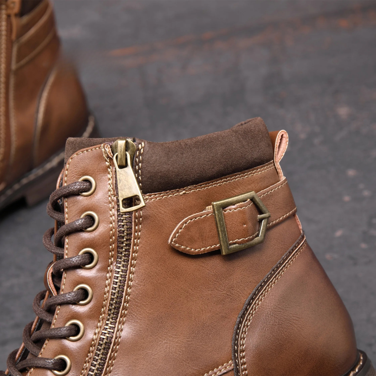 The Brescia Men’s Casual Vintage Faux Leather Ankle Boots