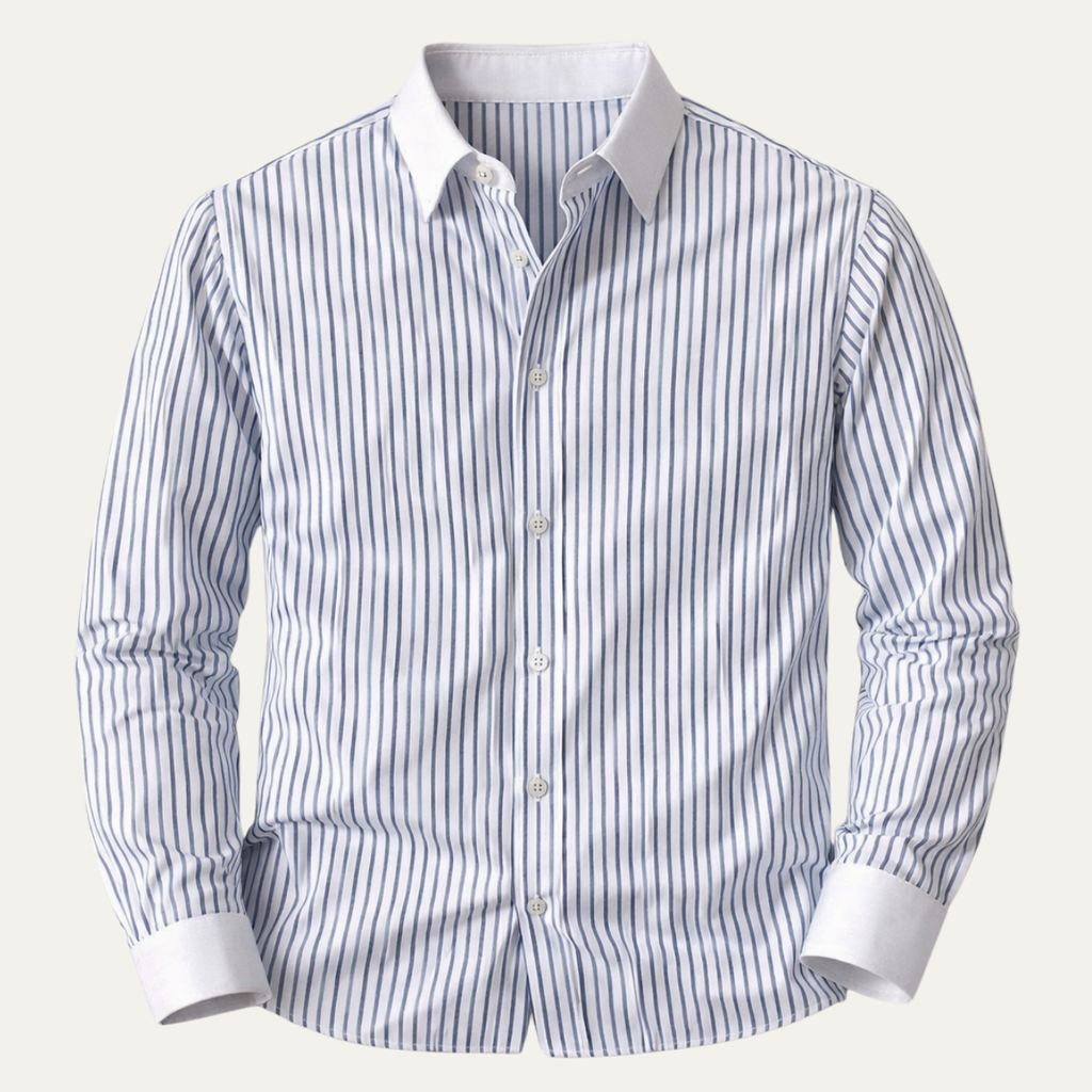 The Posillipo Men’s Classic Blue Stripe Dress Formal Shirt