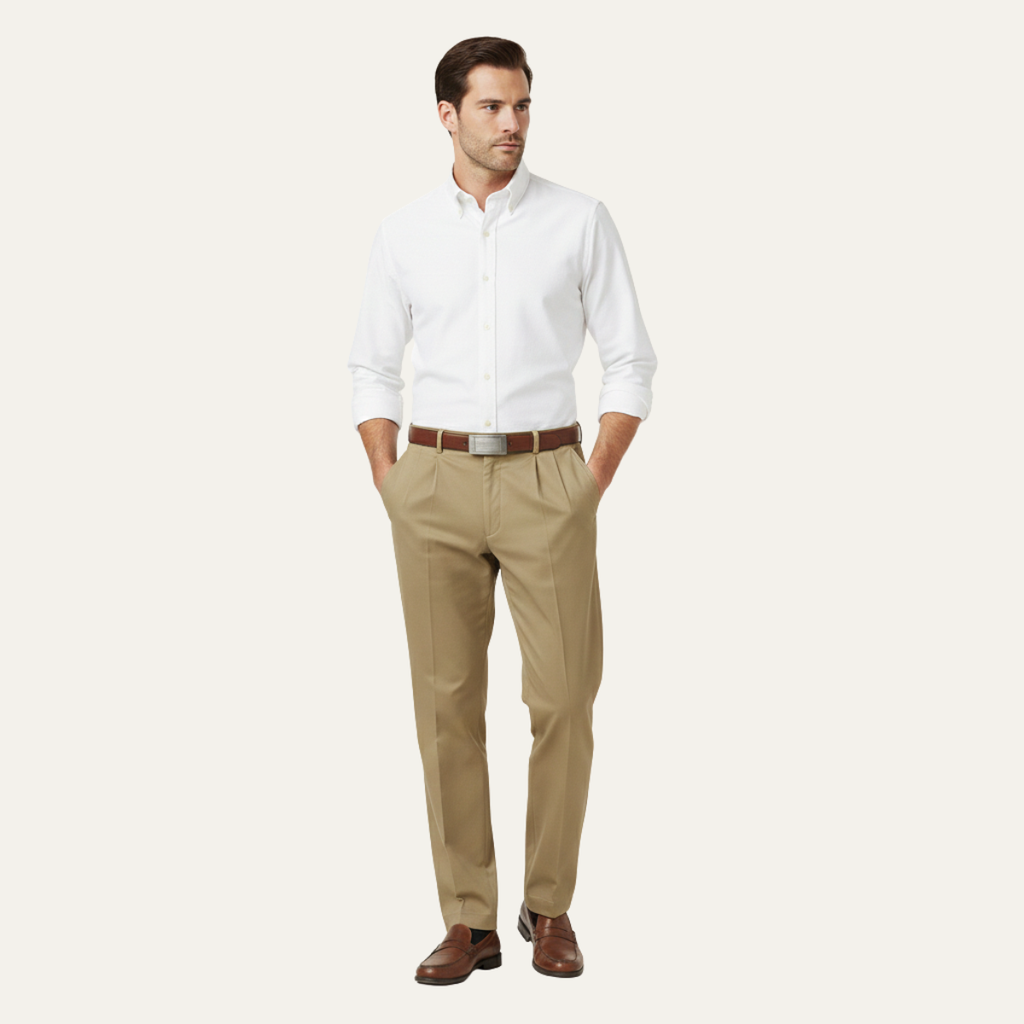 The Briarcliff Park Men’s Classic Casual Double Pleated Straight Leg Pants