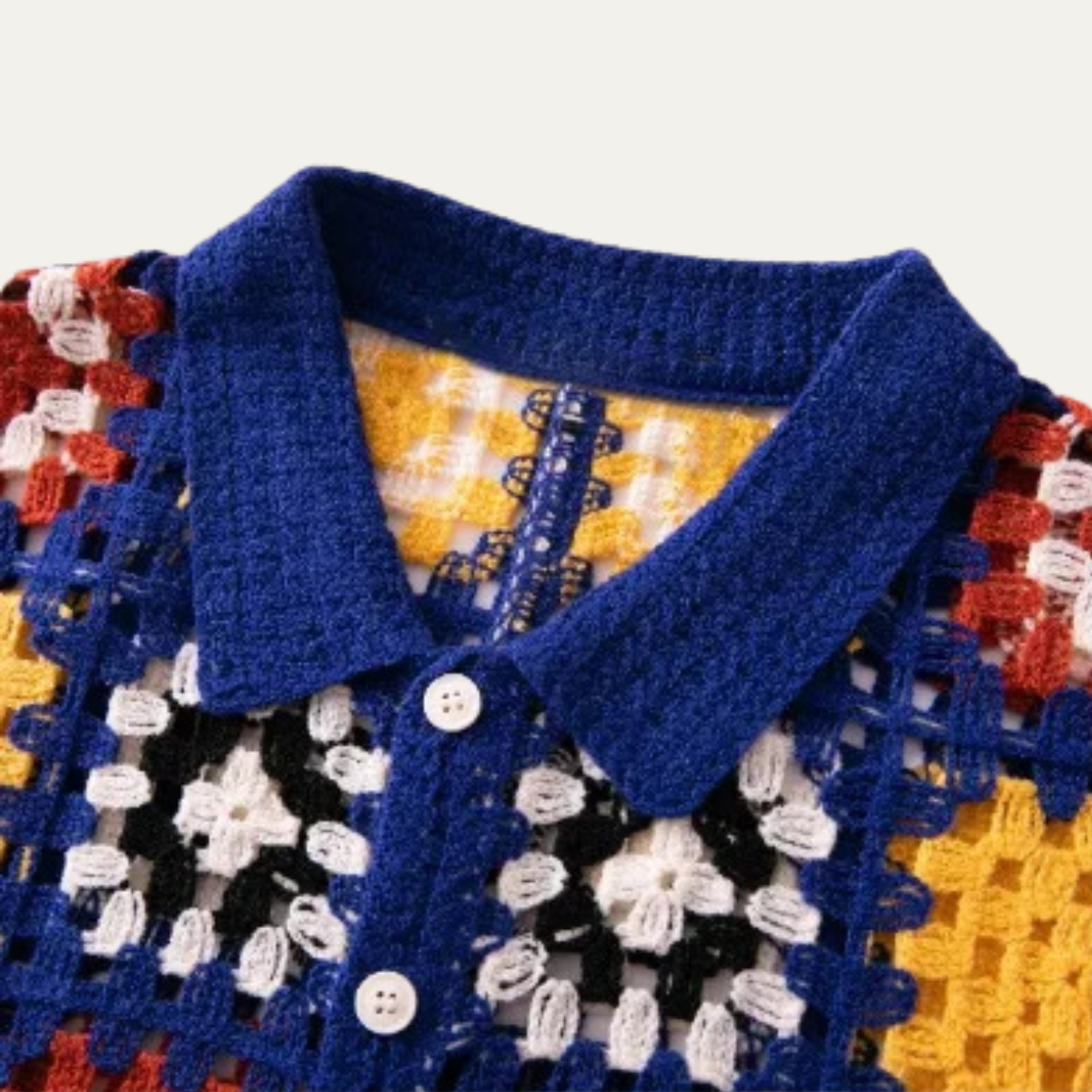 The Foligno Men’s Relaxed Fit Crochet Polo Shirt