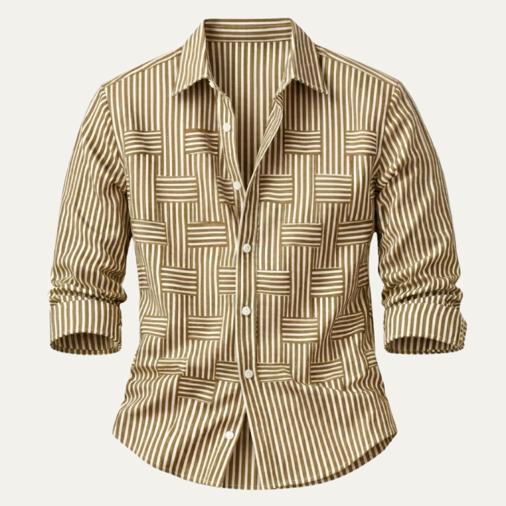 The Dunhill Men’s Lightweight Striped Wrinkle Resistant Shirt