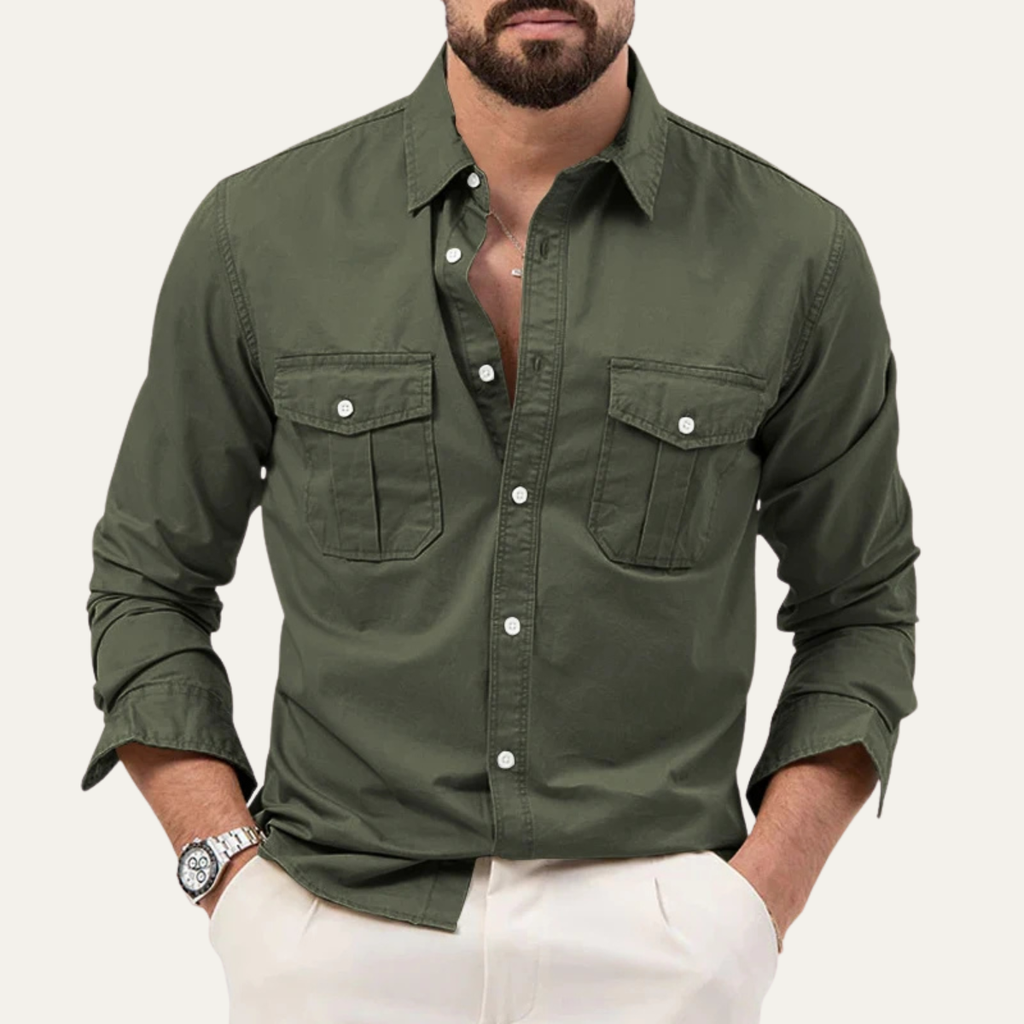 The Brookwater Men’s Retro Solid Button Up Shirt