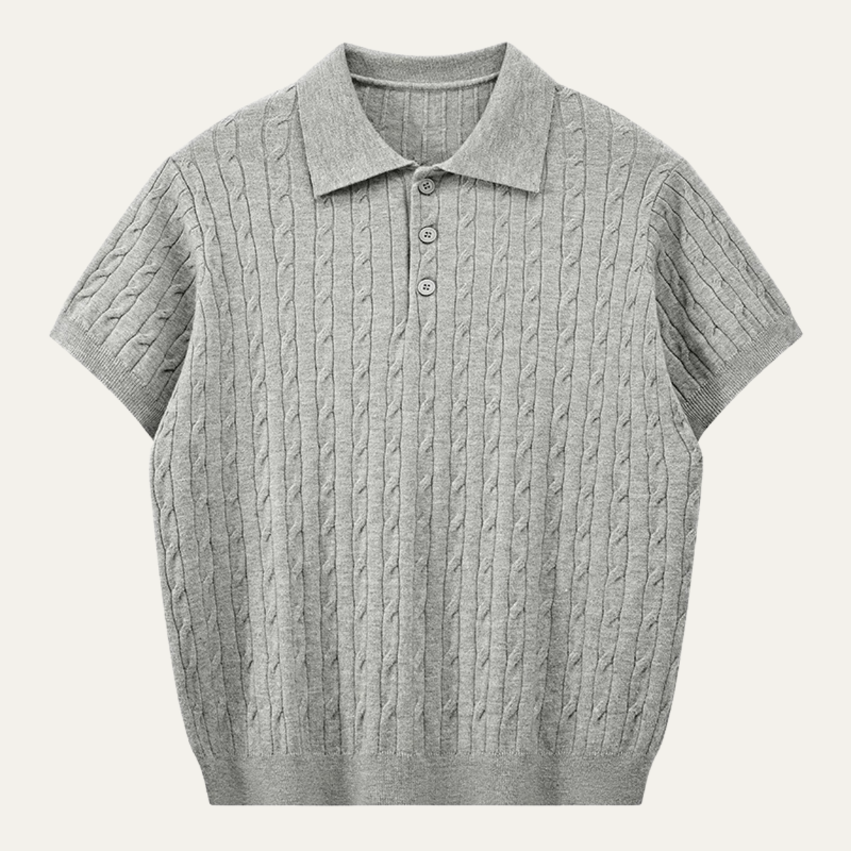 The Encino Men’s Cable Knit Polo Shirt