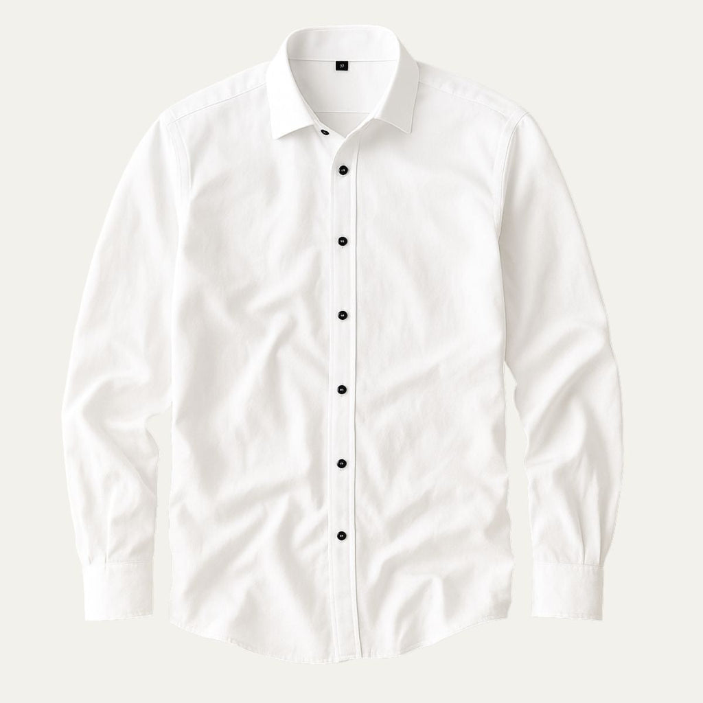 The Ashford Linen Shirt – Tailored Shirt with Contrast Buttons for Men