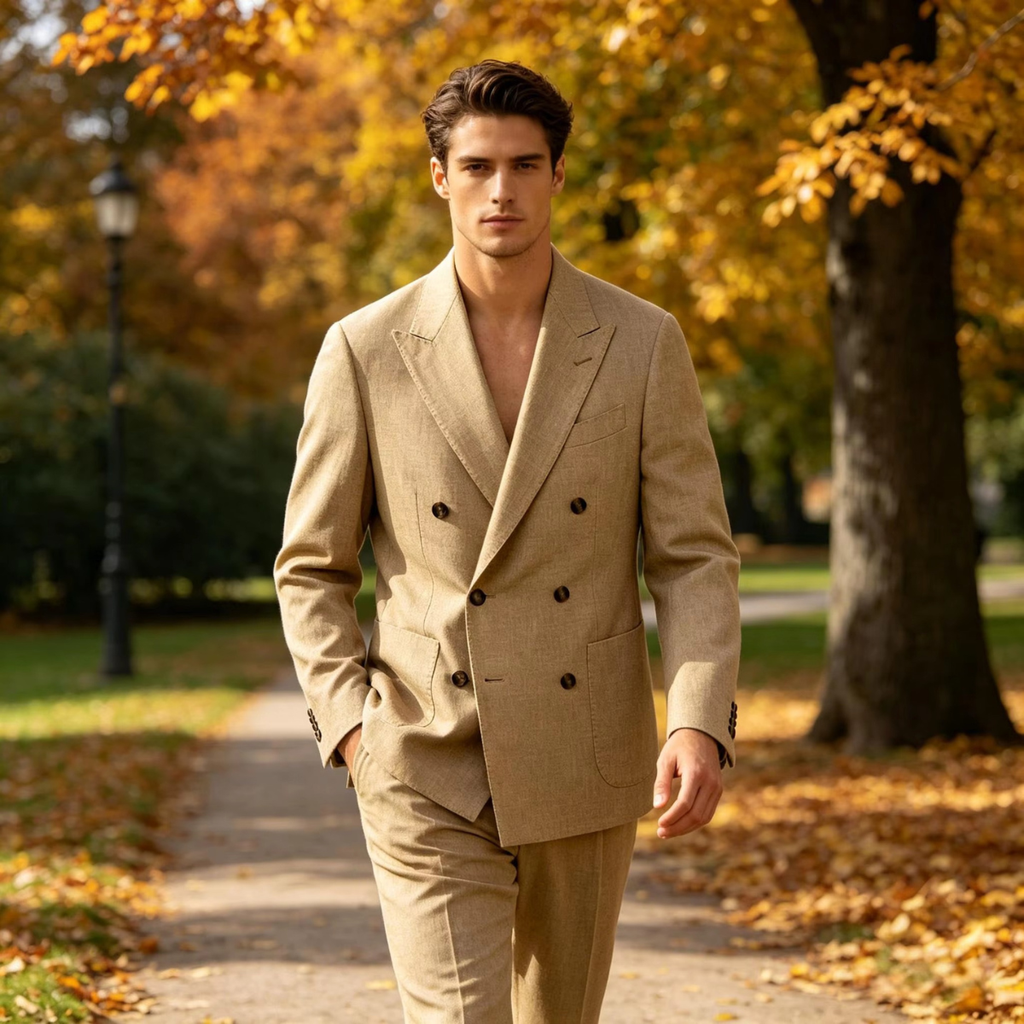 The Brixton Men’s Double Breasted Linen Blazer