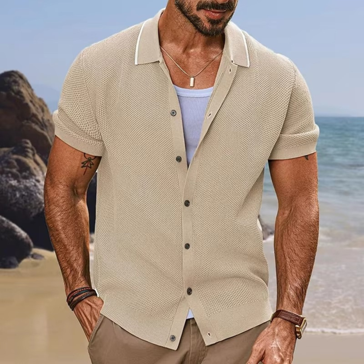 The Scottsdale Men’s Knit Summer Polo Shirt