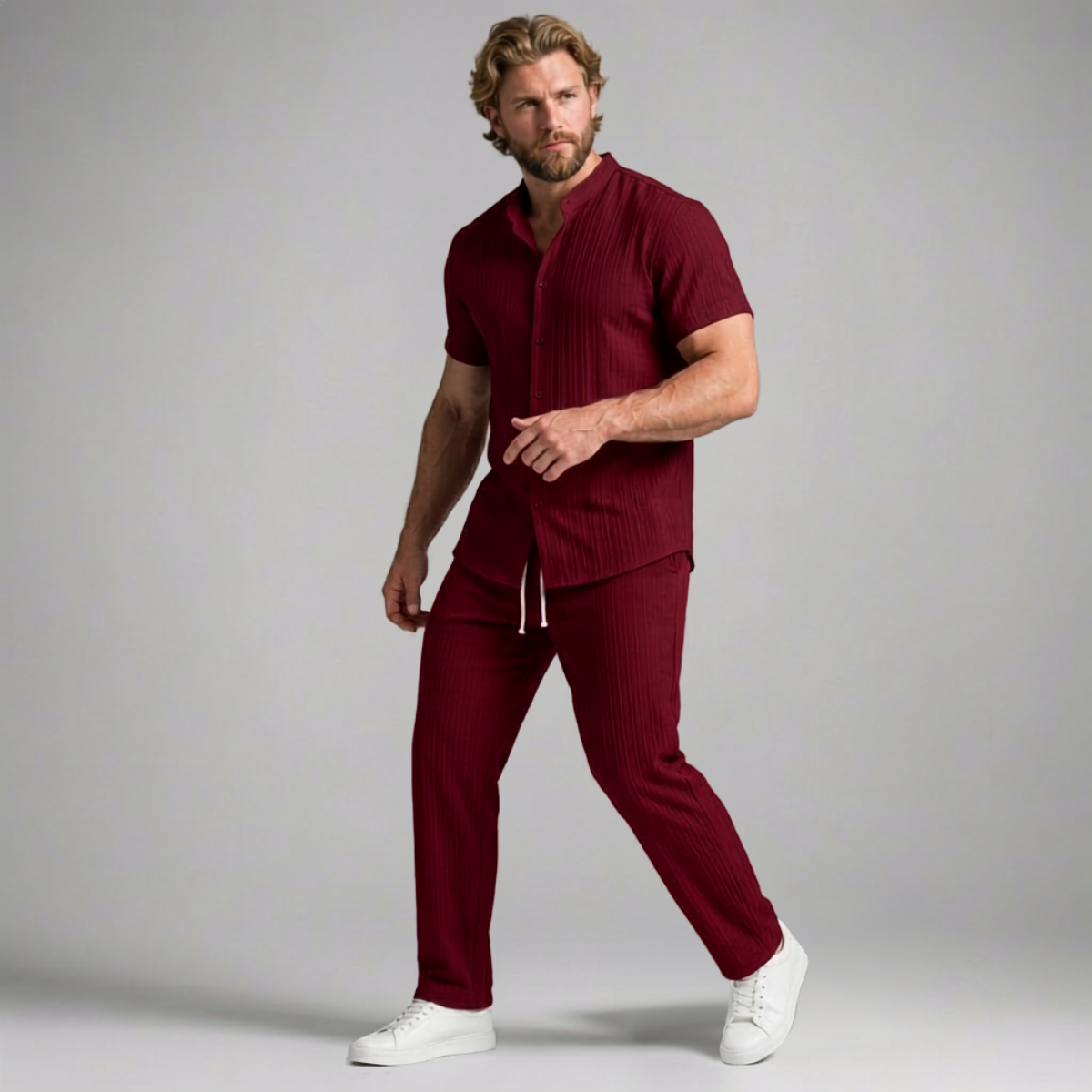 The Ashwood Hill Men’s Linen Summer Casual Set – Shirt & Pants