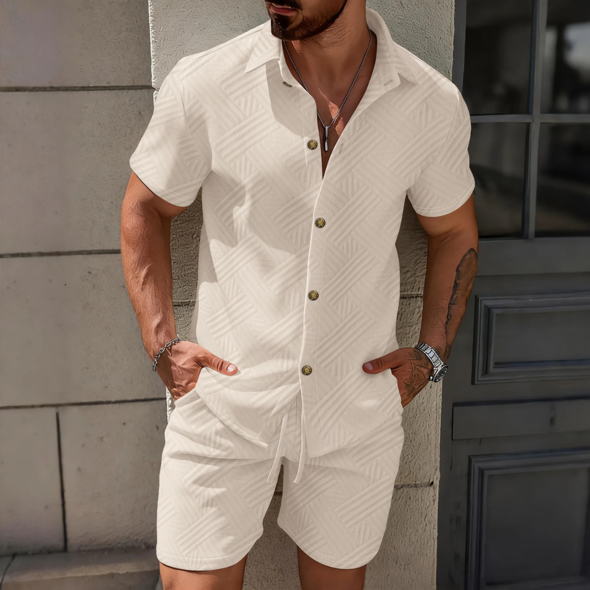 The Napa Men’s Waffle Summer Matching Set
