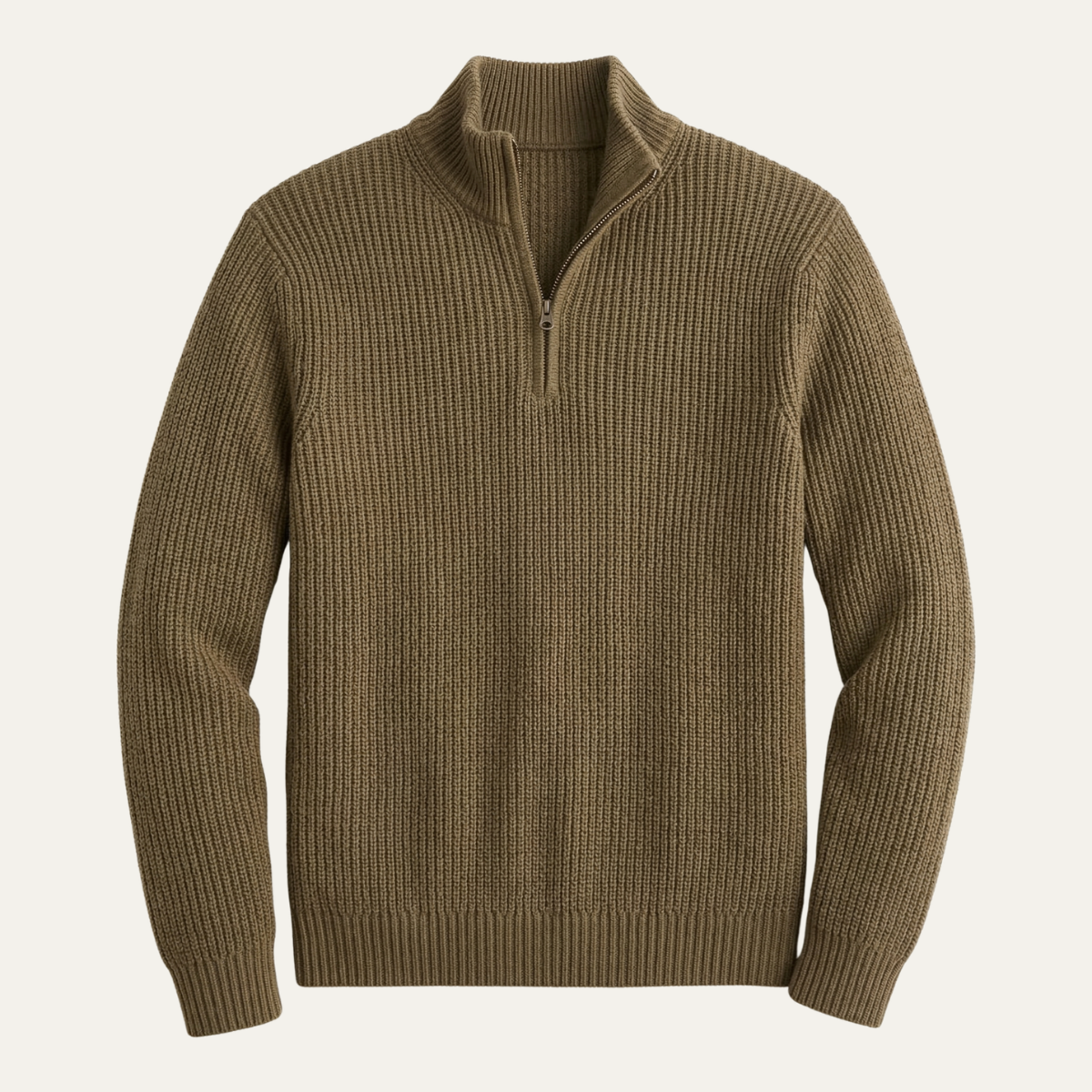 The Brighton Men's Merino Wool Sweater - Half Zip Knitted Pullover
