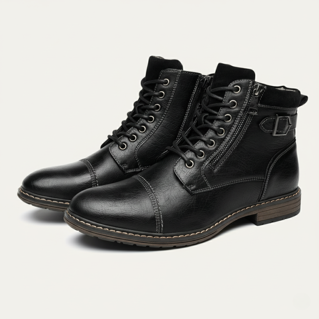 The Brescia Men’s Casual Vintage Faux Leather Ankle Boots