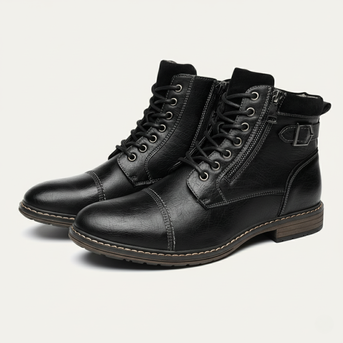 The Brescia Men’s Casual Vintage Faux Leather Ankle Boots