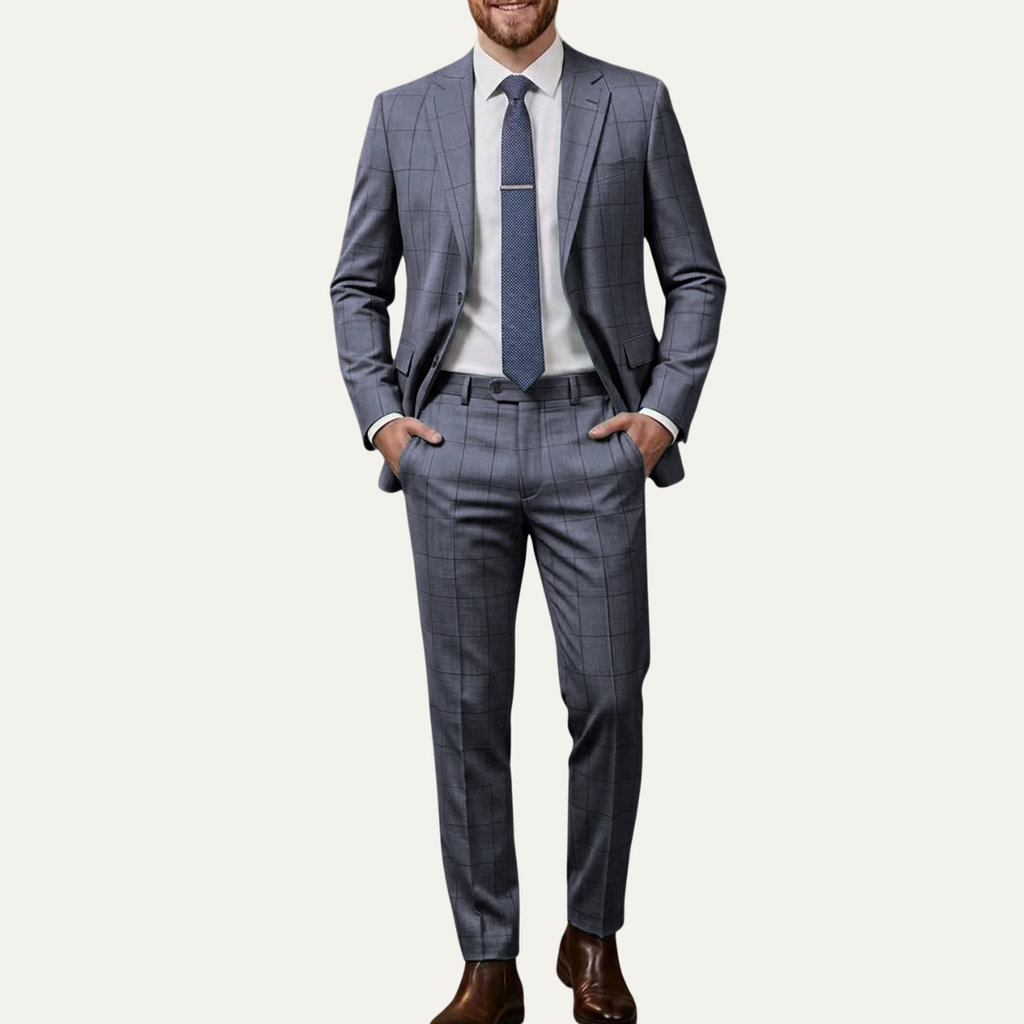 The Dana Point Men’s Smart Plaid Suit Set