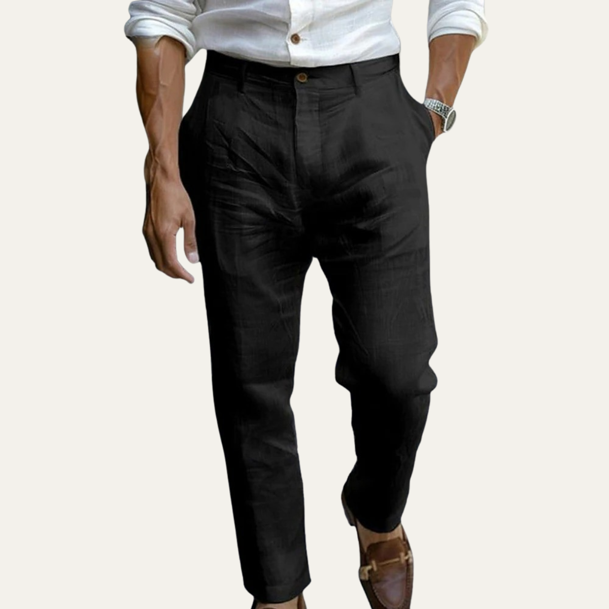 The Elmwood Ridge Men’s Linen Ankle Length Pants