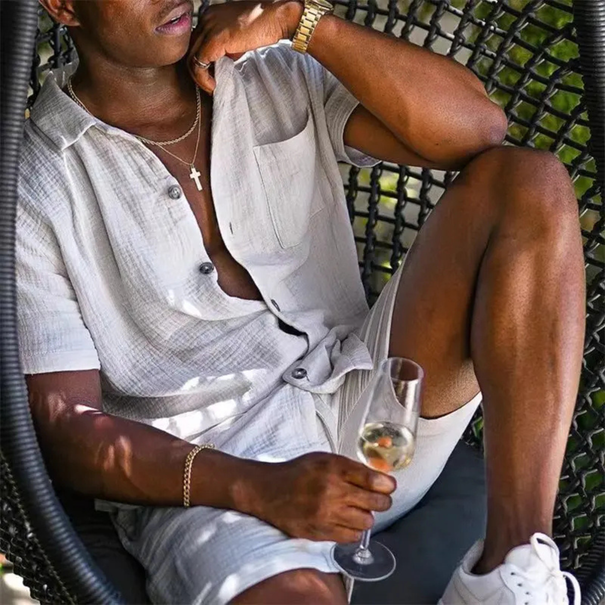 The Hamptons Men’s Linen Summer Matching Set