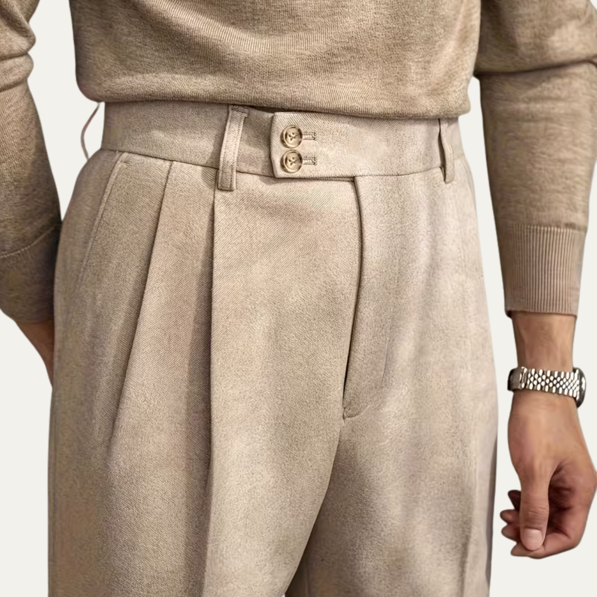 The Perth Men’s Slim Fit High Waisted Straight Leg Dress Pants